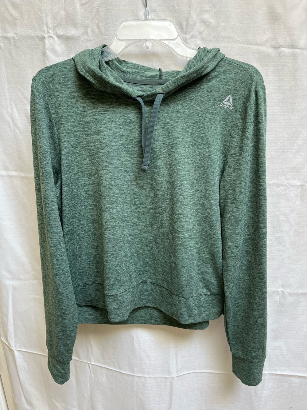 Reebok Women’s Heather Forest Green Crewneck Yoga Workout Hoodie